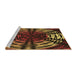 Sideview of Machine Washable Transitional Night Red Rug, wshpat3666brn