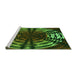 Sideview of Machine Washable Transitional Dark Lime Green Rug, wshpat3666grn