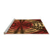 Sideview of Machine Washable Transitional Maroon Red Rug, wshpat3666org