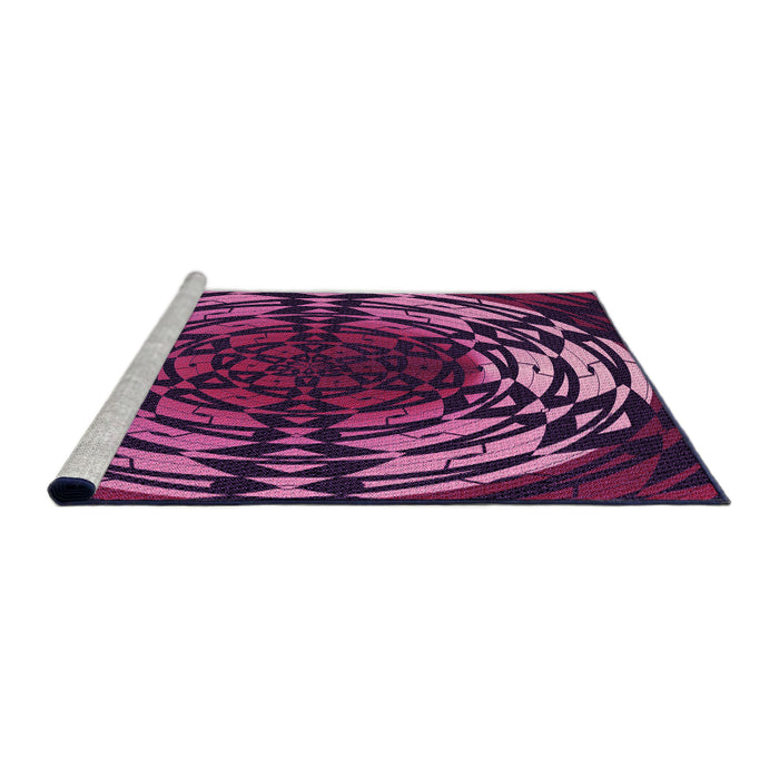 Sideview of Machine Washable Transitional Orchid Purple Rug, wshpat3666pur