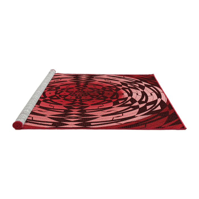 Sideview of Machine Washable Transitional Dark Red Rug, wshpat3666rd
