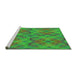 Sideview of Machine Washable Transitional Dark Lime Green Rug, wshpat3667grn