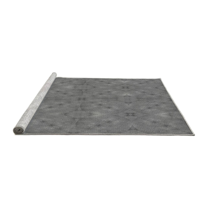 Sideview of Machine Washable Transitional Ash Gray Rug, wshpat3667gry