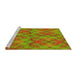 Sideview of Machine Washable Transitional Pistachio Green Rug, wshpat3667yw