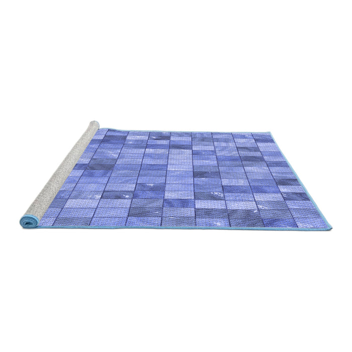 Sideview of Machine Washable Transitional Denim Blue Rug, wshpat3668blu