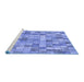 Sideview of Machine Washable Transitional Denim Blue Rug, wshpat3668blu