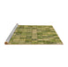 Sideview of Machine Washable Transitional Dark Yellow Green Rug, wshpat3668brn