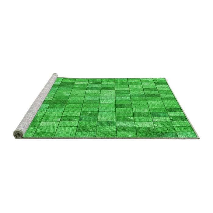 Sideview of Machine Washable Transitional Lime Green Rug, wshpat3668grn