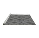 Sideview of Machine Washable Transitional Carbon Gray Rug, wshpat3669gry