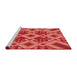 Sideview of Machine Washable Transitional Red Rug, wshpat3669rd