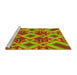 Sideview of Machine Washable Transitional Pistachio Green Rug, wshpat3669yw
