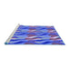 Sideview of Machine Washable Transitional Amethyst Purple Rug, wshpat3670blu