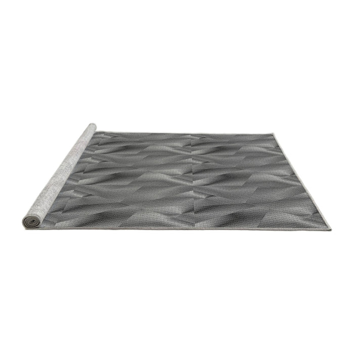 Sideview of Machine Washable Transitional Carbon Gray Rug, wshpat3670gry