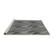 Sideview of Machine Washable Transitional Carbon Gray Rug, wshpat3670gry