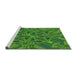 Sideview of Machine Washable Transitional Army Green Rug, wshpat3671grn