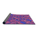 Thickness of Patterned Dark Magenta Purple Rug, pat3671pur