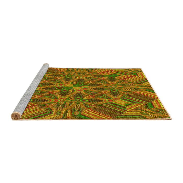 Sideview of Machine Washable Transitional Pistachio Green Rug, wshpat3671yw