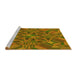 Sideview of Machine Washable Transitional Pistachio Green Rug, wshpat3671yw