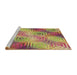 Sideview of Machine Washable Transitional Metallic Gold Rug, wshpat3672brn