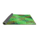 Thickness of Patterned Dark Lime Green Rug, pat3672grn