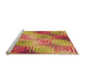 Sideview of Machine Washable Transitional Yellow Rug, wshpat3672org