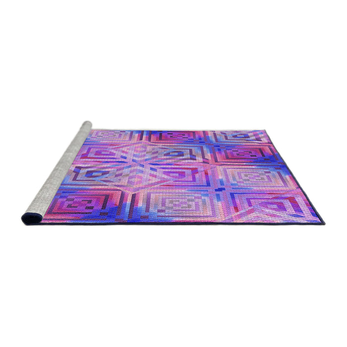 Sideview of Machine Washable Transitional Bright Lilac Purple Rug, wshpat3672pur