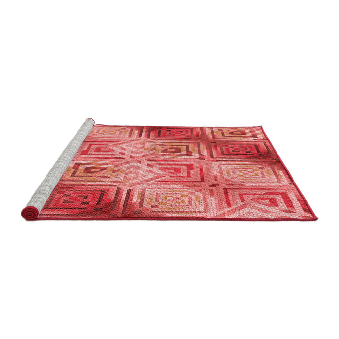 Sideview of Machine Washable Transitional Red Rug, wshpat3672rd