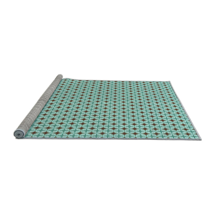 Sideview of Machine Washable Transitional Dull-Sea Green Rug, wshpat3673lblu