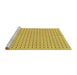 Sideview of Machine Washable Transitional Bold Yellow Rug, wshpat3673yw