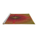 Sideview of Machine Washable Transitional Red Rug, wshpat3674org