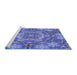 Sideview of Machine Washable Transitional Sky Blue Rug, wshpat3675blu