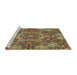 Sideview of Machine Washable Transitional Metallic Gold Rug, wshpat3675brn