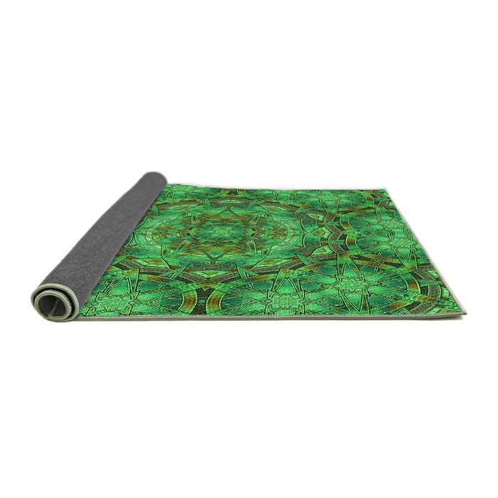 Thickness of Patterned Neon Green Rug, pat3675grn