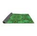 Thickness of Patterned Neon Green Rug, pat3675grn