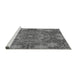 Sideview of Machine Washable Transitional Black Rug, wshpat3675gry