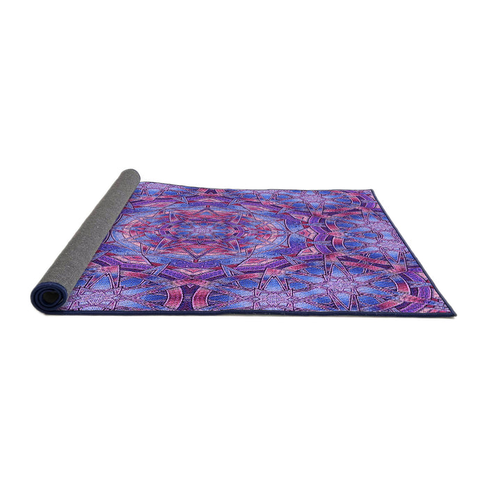 Thickness of Patterned Bright Purple Rug, pat3675pur