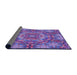 Thickness of Patterned Bright Purple Rug, pat3675pur