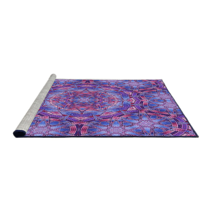 Sideview of Machine Washable Transitional Bright Purple Rug, wshpat3675pur