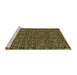 Sideview of Machine Washable Transitional Dark Yellow Green Rug, wshpat3676brn