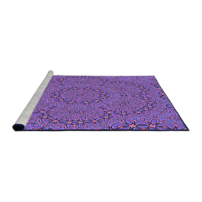 Sideview of Machine Washable Transitional Bright Purple Rug, wshpat3677pur