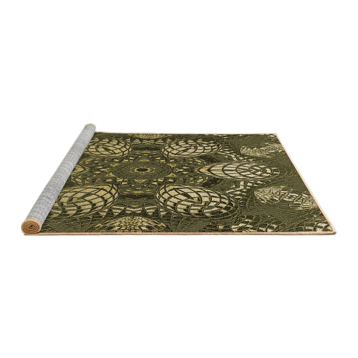 Sideview of Machine Washable Transitional Chocolate Brown Rug, wshpat3679brn