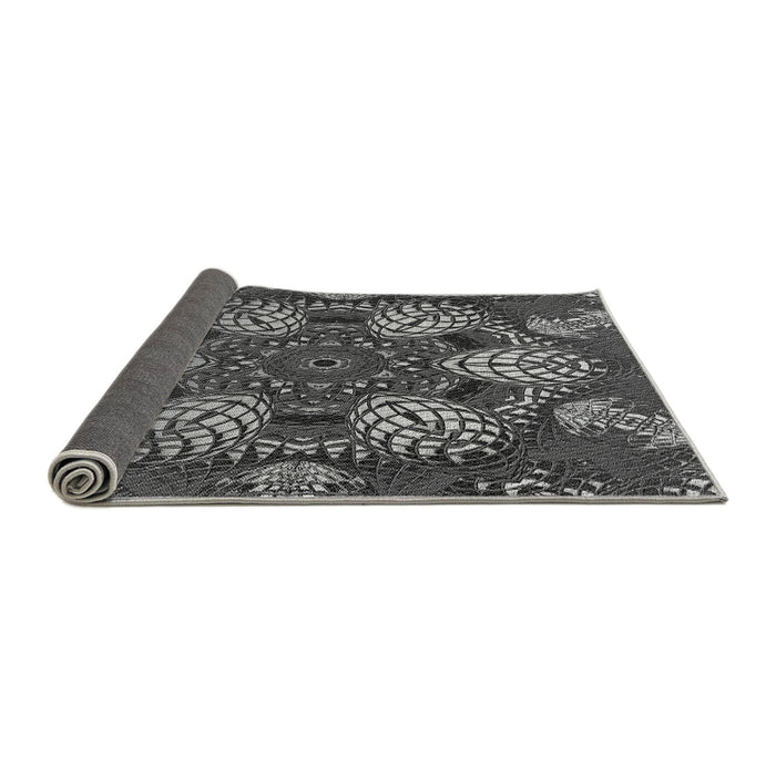 Thickness of Patterned Gunmetal Gray Rug, pat3679gry