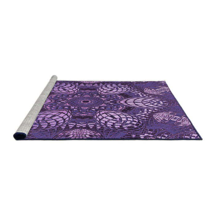 Sideview of Machine Washable Transitional Purple Rug, wshpat3679pur