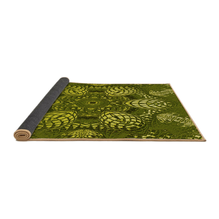 Thickness of Patterned Green Rug, pat3679yw