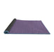 Thickness of Patterned Purple Violet Purple Rug, pat368blu