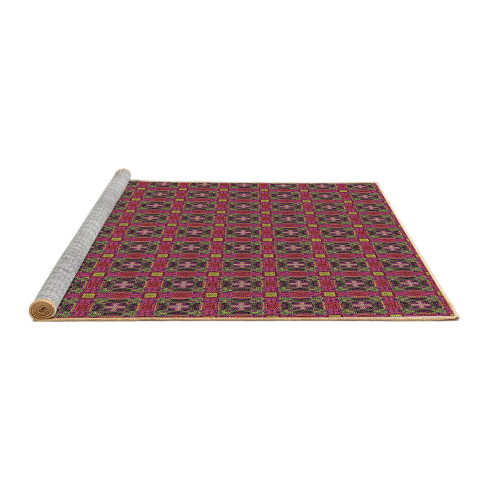 Sideview of Machine Washable Transitional Dark Gold Brown Rug, wshpat3681brn