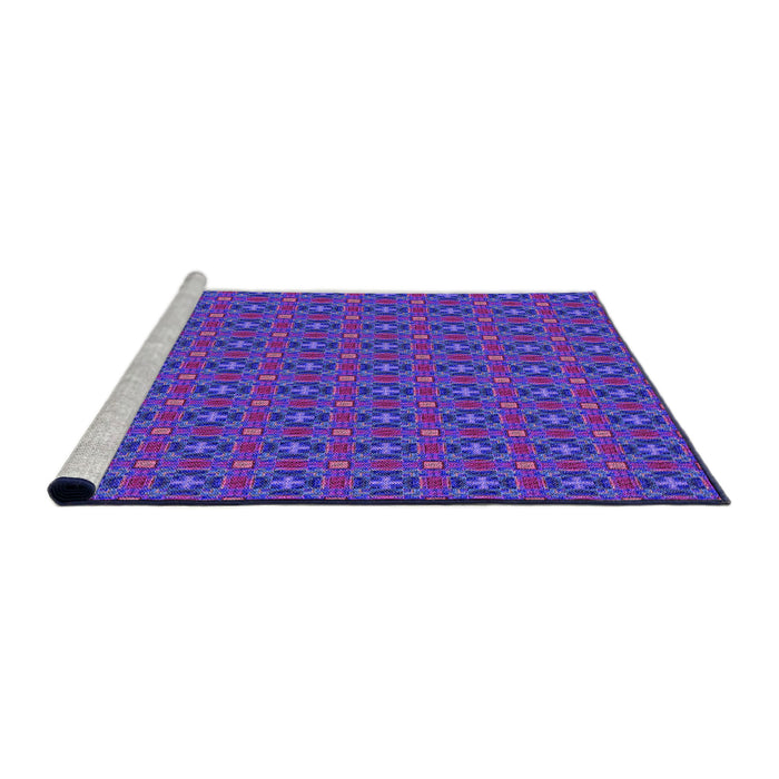 Sideview of Machine Washable Transitional Blue Lotus Blue Rug, wshpat3681pur