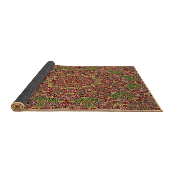 Thickness of Patterned Cinnamon Brown Rug, pat3682brn