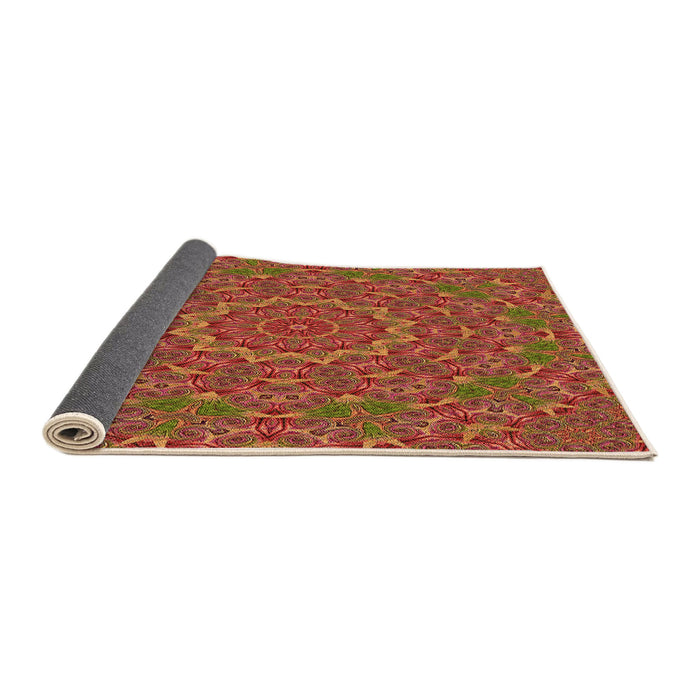 Thickness of Patterned Orange Rug, pat3682org
