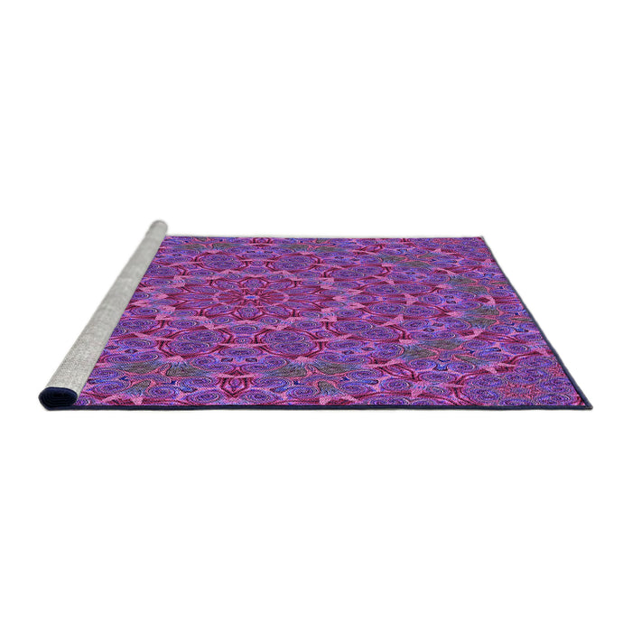Sideview of Machine Washable Transitional Purple Rug, wshpat3682pur